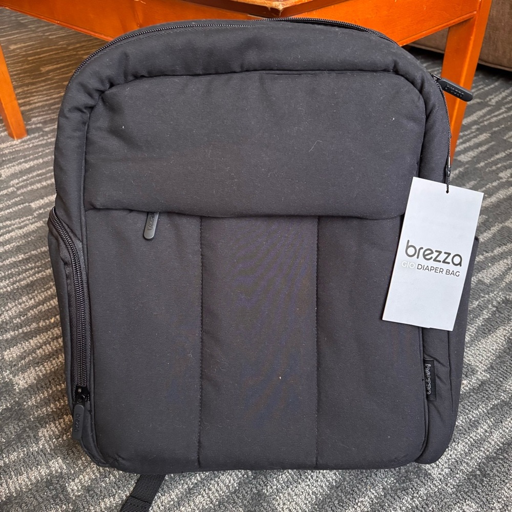 NWT Baby Brezza Quilted Puffer Backpack Diaper Bag - Black